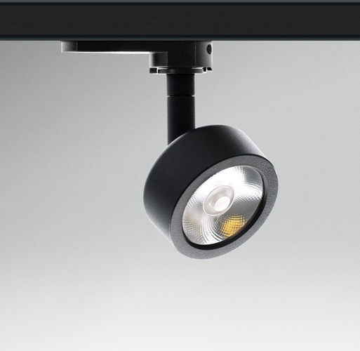 Svítidla - CEN RGMTNE-075830 Svítidlo pro 3fázovou lištu REGIA SHOP MINI ROUND černá LED 7W 3000K CRI90 UGR16 - CENTURY - foto 1