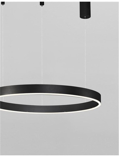 Kruhová - NV 9190840 Závěsné svítidlo MOTIF černý hliník a akryl LED 40W 230V 3000K IP20 stmívatelné - NOVA LUCE - foto 1