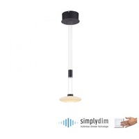 Subtilní - PN 2080-18 LAUTADA LED závěsné svítidlo 1 ramenné kruhové, černá, stmívatelné, nastavitelná výška SimplyDim 3000K - PAUL NEUHAUS