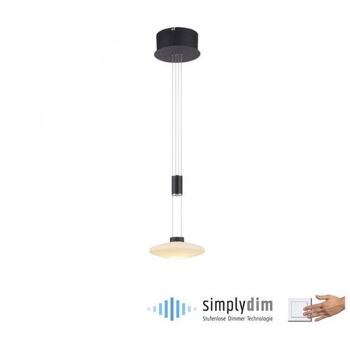 Subtilní - PN 2080-18 LAUTADA LED závěsné svítidlo 1 ramenné kruhové, černá, stmívatelné, nastavitelná výška SimplyDim 3000K - PAUL NEUHAUS - foto 1