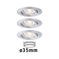 Koupelnová - P 94297 LED vestavné svítidlo Nova mini výklopné 3x4W 2.700K hliník broušený 230V - PAULMANN