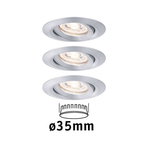 Koupelnová - P 94297 LED vestavné svítidlo Nova mini výklopné 3x4W 2.700K hliník broušený 230V - PAULMANN - foto 1