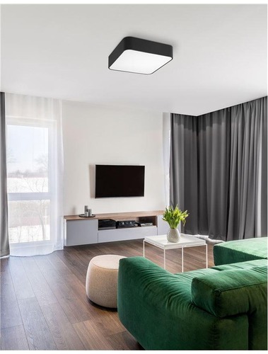 Hranatá - NV 866602 Stropní svítidlo RAGU stropní svítidlo kov a akrylový difuzor černá zvenku matná bílá uvnitř E27 4x12W - NOVA LUCE - foto 1