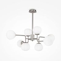 Vícečetná - M MOD221-PL-08-N Závěsné svítidlo Erich E14 8x40W bílá matné sklo nikl kov - MAYTONI
