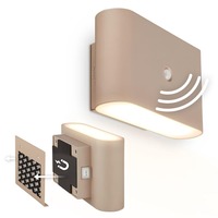 Nepřímé osvětlení - BRI 3878011 Chat nástěnné svítidlo - 3W, 270lm, bezdrátová, LED, s pohybovým čidlem, béžová - BRILONER
