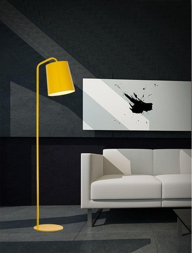 Stojací lampy - NV 549601 Stojací lampa STABILE matný žlutý kov zvenku matná bílá uvnitř E27 1x12W IP20 bez žárovky - NOVA LUCE - foto 1