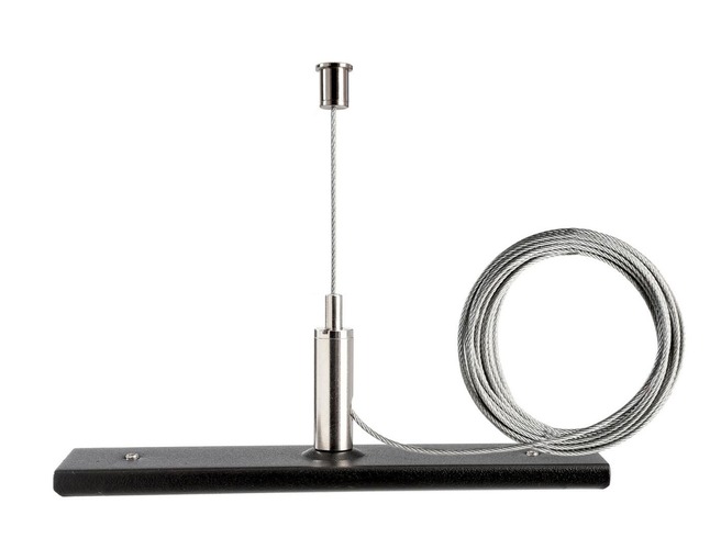 Lišty a příslušenství - IMPR 720035 Deko-Light 1-fázový kolejnicový systém, D One závěsný držák 3m lanko, černá RAL 9011 120 mm - LIGHT IMPRESSIONS - foto 1