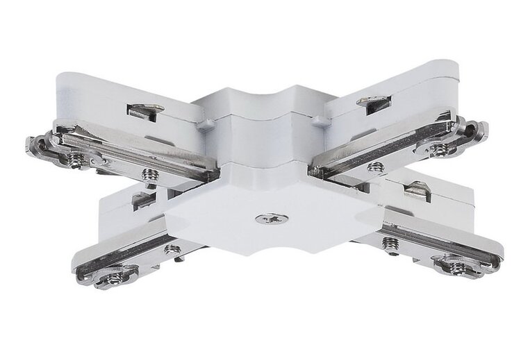 Lišty a příslušenství - P 97687 URail systém Light&Easy "X" spojka max.1000W bílá 230V kov/plast - PAULMANN - foto 1