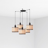 Válec - FARO 64314-47-5L MAMBO závěsné svítidlo, černá/ratan, pr.210 5L - FARO