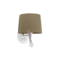Dekorativní - FARO 64308-37 SAMBA bílá/skládaná zelená nástěnná lampa se čtecí lampičkou - FARO