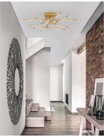 Dekorativní - NV 9180713 Stropní svítidlo RACCIO zlatý kov a akryl LED 48W 230V 3000K IP20 stmívatelné - NOVA LUCE