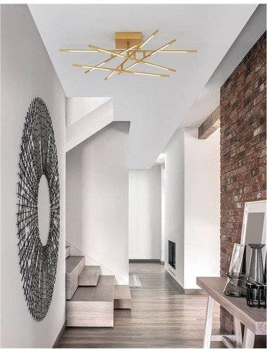 Dekorativní - NV 9180713 Stropní svítidlo RACCIO zlatý kov a akryl LED 48W 230V 3000K IP20 stmívatelné - NOVA LUCE - foto 1