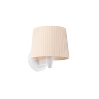 Dekorativní - FARO 64306-35 SAMBA bílá/skládaná béžová nástěnná lampa - FARO