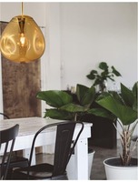 Koule - NV 9190403 Závěsné svítidlo LAVA zlatý kov ručně vyrobené zlaté sklo E27 1x12W 230V IP20 bez žárovky - NOVA LUCE