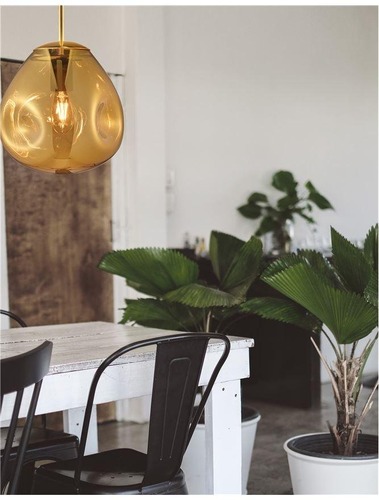 Koule - NV 9190403 Závěsné svítidlo LAVA zlatý kov ručně vyrobené zlaté sklo E27 1x12W 230V IP20 bez žárovky - NOVA LUCE - foto 1