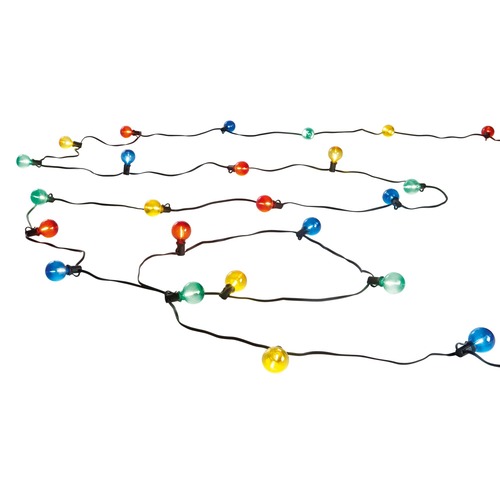 Světelné kabely - FAN I-PICNIC-COLOR Žárovková girlanda LED PICNIC, plastový, černý, 25 x E12, 0,3 W, červené/žluté/zelené/modré světlo, IP44 - FANEUROPE - foto 1