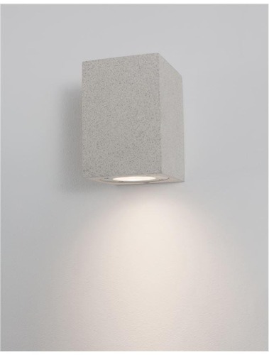 Nástěnná - NV 9790541 Venkovní nástěnné svítidlo FUENTO bílý pískovec skleněný difuzor GU10 1x7W IP65 100-240V bez žárovky světlo dolů - NOVA LUCE - foto 1