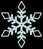 Venkovní profi motivy - DLED D107S1 DecoLED LED světelná vločka pr. 80 cm, ledově bílá D107S1