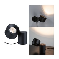 Stolní lampy dekorační - P 79776 LED stolní lampa 3-krokové-stmívatelné Puric Pane 2700K 3W černá - PAULMANN