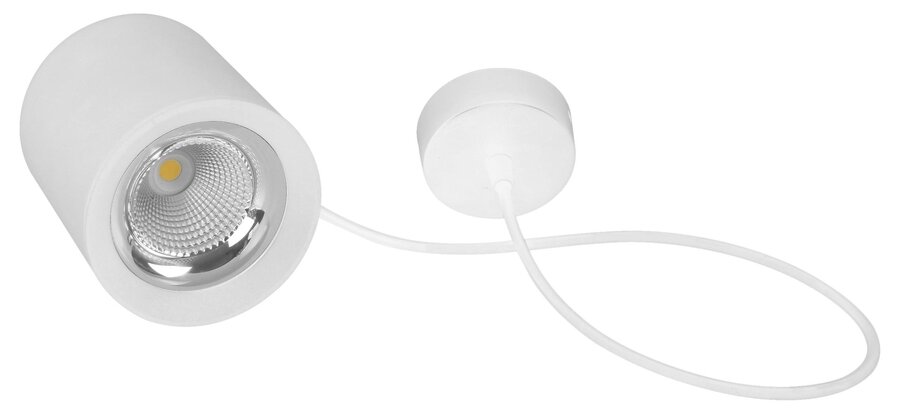 Válec - CEN RNDBIP-1511040 STROPNÍ LED SVÍTIDLO RONDO ZÁVĚSNÉ BÍLÉ 110x123mm 15W/230VAC 4000K 1275Lm 45d IP20 závěs 150cm - CENTURY - foto 1