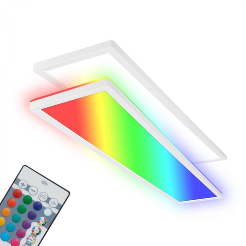 Hranatá - BRILO 7540016 Tava LED stropní svítidlo, dálkový ovladač, RGB, ploché, stmívatelné, bílé - BRILO - foto 1