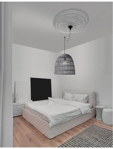Polokoule - NV 9586671 Závěsné svítidlo DESTIN železo a ratan, šedá barva E27 1x12W IP20 bez žárovky - NOVA LUCE - foto 1