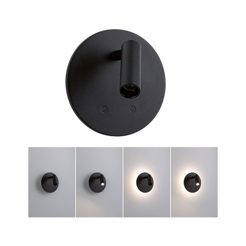 Bodová - P 71286 LED nabíjecí nástěnné svítidlo Kiora 2700K / 3,7V 0,6W / 0,7W stmívatelné černá - PAULMANN - foto 1