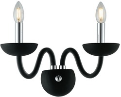 Dekorativní - FAN I-ALFIERE/AP2 NERO Nástěnné svítidlo Alfiere, bílé/chrom, 2 x E14, 37 x 23 x 26 cm - FANEUROPE