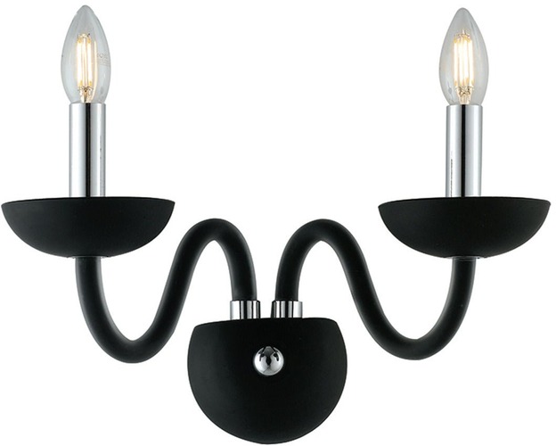 Dekorativní - FAN I-ALFIERE/AP2 NERO Nástěnné svítidlo Alfiere, bílé/chrom, 2 x E14, 37 x 23 x 26 cm - FANEUROPE - foto 1