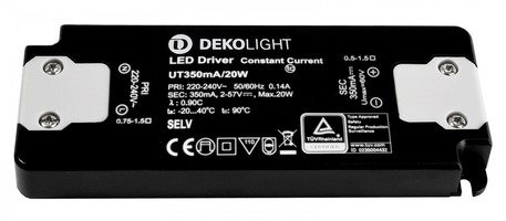 Stabilizovaný proud - IMPR 862224 Deko-Light LED-napájení FLAT, CC, UT350mA/20W konstantní proud 350 mA IP20 2-57V DC 0,70-20,00 W