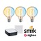 E27 - P 5195 Startovací sada Zigbee 3.0 Smart Home smik Gateway + LED žárovka Filament G95 měnitelná bílá + vypínač - PAULMANN