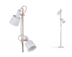 Stojací lampy - P 79660 Stojací lampa Neordic Haldar bílá / měď - PAULMANN