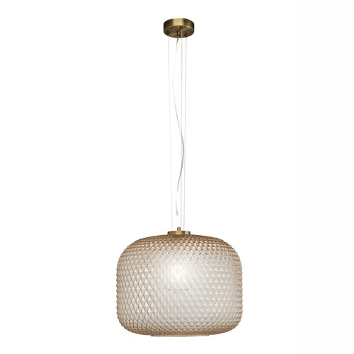 Válec - FAN I-ASHFORD-S40 AMB Závěsné svítidlo Ashford Sferica, jantarové, 1 x E27, 40 x 150 cm - FANEUROPE - foto 1