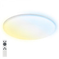 Kruhová - BRILO 3834016 Rowny LED stropní svítidlo do koupelny, dálkový ovladač, stmívatelné, CCT, přímé a nepřímé osvětlení, kruhové 35 cm, bílé - BRILO
