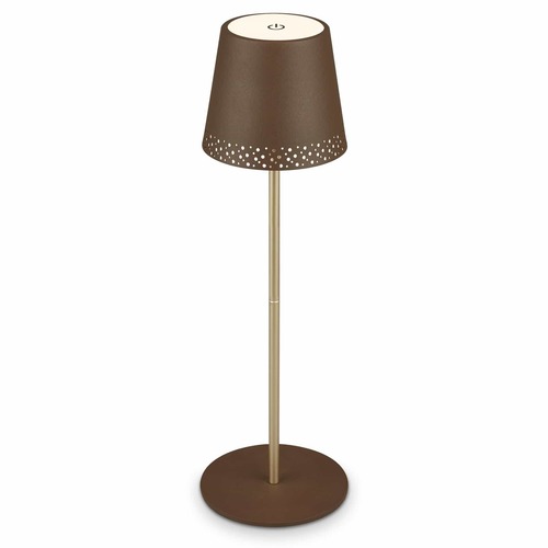 Na stůl - BRILO 7438-017 LED nabíjecí stolní lampa 38 cm 2,6W 280lm hnědé - BRILO - foto 1