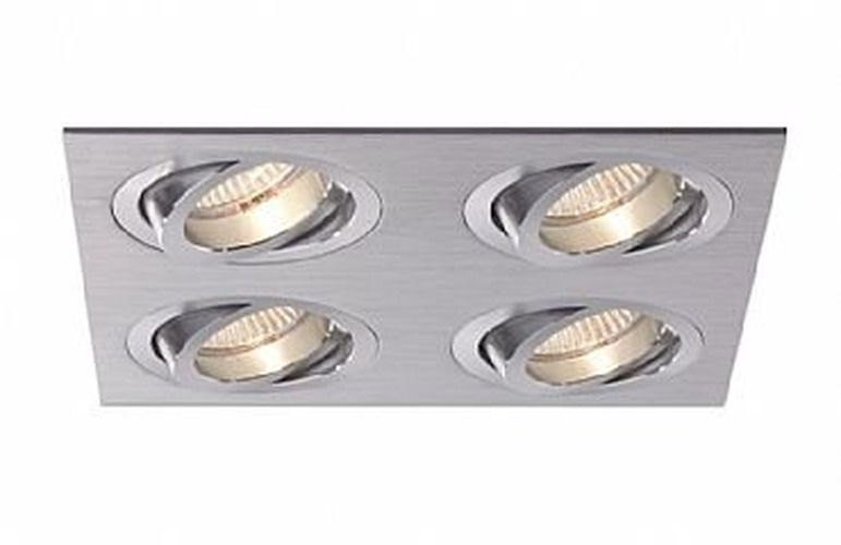 Hranatá - BPM 3015LED2.D40.3K Vestavné svítidlo Aluminio Plata, kart.hliník 4x 7W LED 230V - BPM - foto 1