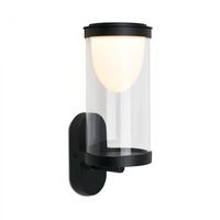 Nástěnná - BRI 3930015 LED nabíjecí nástěnné svítidlo, venkovní, dotykový vypínač, vyměnitelné baterie, vč. USB-C kabelu, stmívatelné, IP44, černé - BRILONER