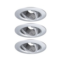 Kruhová - P 92110 Vestavné svítidlo 3ks-sada výklopné kruhové 90mm 30° GU10 max. 3x10W 230V matný chrom - PAULMANN
