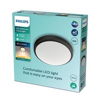 Kruhová - PH 8719514326583 LED Koupelnové stropní svítidlo Philips Doris CL257 8719514326583 6W 600lm 2700K IP44 22cm černé - PHILIPS (929002665001)