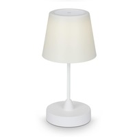 Na stůl - BRILO 7032-416 LED venkovní stolní lampa s dotykovým vypínačem, pr.30 cm, LED modul, 3 W, 340 Lm, bílé - BRILO
