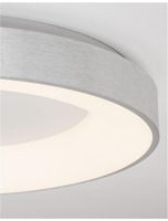 Kruhová - NV 9353856 Stropní svítidlo RANDO THIN broušený stříbrný hliník a akryl LED 50W 230V 3000K IP20 stmívatelné - NOVA LUCE