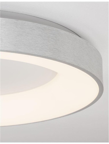 Kruhová - NV 9353856 Stropní svítidlo RANDO THIN broušený stříbrný hliník a akryl LED 50W 230V 3000K IP20 stmívatelné - NOVA LUCE - foto 1
