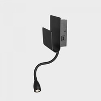 S ramenem - KHL K50703.01.WS.BK-BK.ST.8.30 PIXY nástěnné svítidlo 120x70 mm černá 7+3 W CRI >80 3000K Non-Dimm - KOHL-Lighting