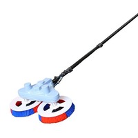 Spotřební materiál a příslušenství - Dvouhlavý elektrický fotovoltaický kartáč 5,5M rukojeť ze skleněných vláken AC220 nebo 110V + DC24 Napájení (baterie)