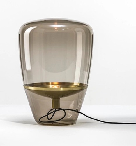 Stolní lampy dekorační - BRO PC00856_024 Stolní lampa BALLOONS SMALL výška 40cm E14 3W hnědá kouřová / mosaz / kabel tmavě šedý - BROKIS B - foto 1