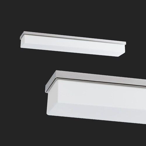 Podélná - OS SYL44545 SYLVIA 2 - límec nerez leštěná (X14) stropní/nástěnné skleněné svítidlo nerez leštěná / bílá IP44 3x28W E14 (původní kód OS 44545) - OSMONT - foto 1