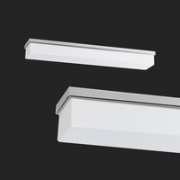 Podélná - OS SYL44545 SYLVIA 2 - límec nerez leštěná (X14) stropní/nástěnné skleněné svítidlo nerez leštěná / bílá IP44 3x28W E14 (původní kód OS 44545) - OSMONT