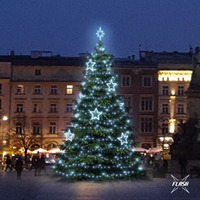 SADY na stromy - DLED TFS3026 LED světelná sada na stromy vysoké 9-11m, ledová bílá s Flash, dekory 8EFD13