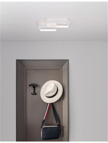 Hranatá - NV 9364038 Stropní svítidlo PORTO bílá ocel hliník a akryl LED 19W 230V 3000K IP20 - NOVA LUCE - foto 1