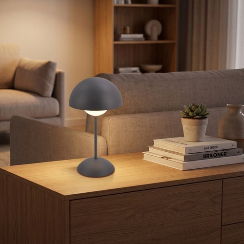 Stolní lampy dekorační - BRILO 7578015 Kugle stolní lampička - 3W, 250lm, bezdrátová, LED, stmívatelné, dotykový vypínač, teplá bílá, antracit - BRILO - foto 1